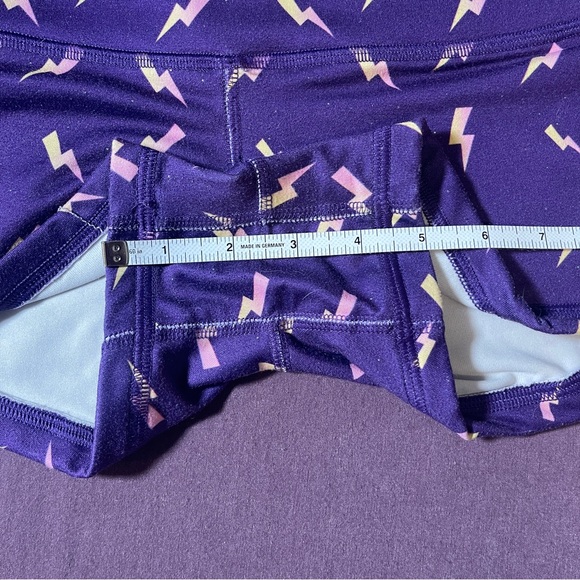 Fleo Purple Lightning Bolt 2.5" Booty Shorts - Size Extra Small (XS) - Picture 3 of 6
